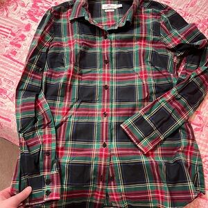 Vineyard Vines Women's Plaid Button Down Shirt - Red, Green, Black